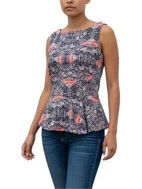 Amanda Uprichard Bold Geometric Peplum Tank sz P